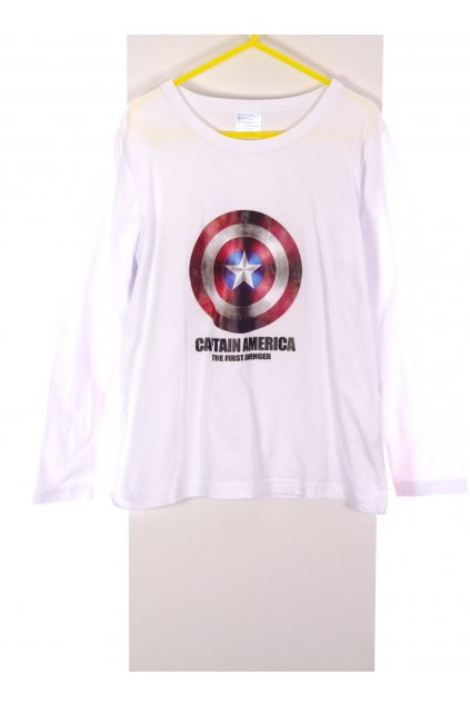 Tričko chlapecké Captain America bílé vel 122/6-7 let