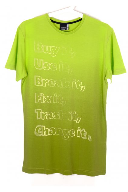 Tričko pánské Zimtstern zelené s nápisem vel S