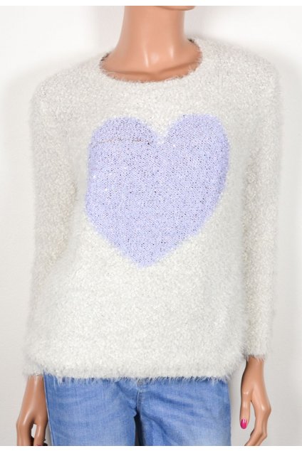 Svetr s flitry a srdíčkem f&f  M