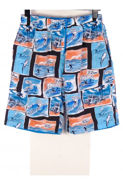 Kraťasy Coast Guard modro barevné s palmami oboustranné vel XL