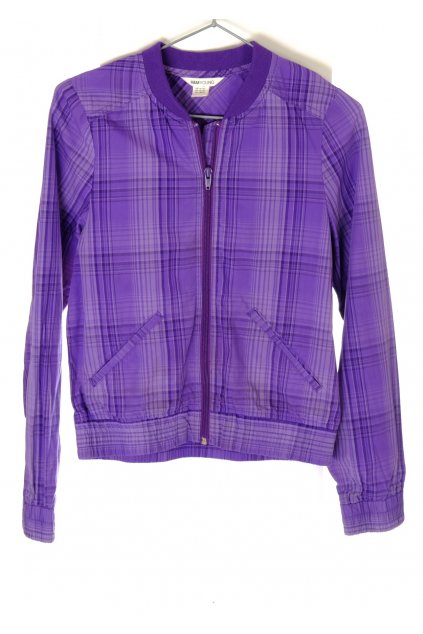 Bunda H&M fialová károvaná jarní letní vel 164/13-14 let