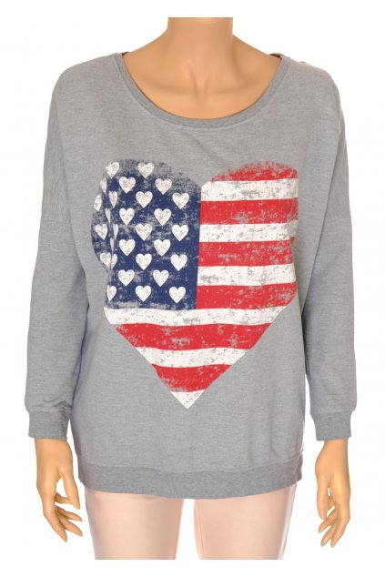 Mikina Reserved šedá s vlajkou vel S @