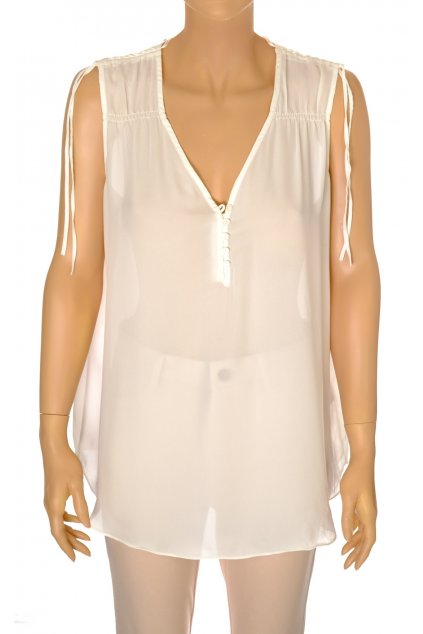 Halenka F&F bílá zdobená knoflíčky vel L/XL