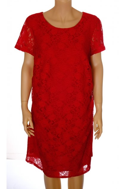 Šaty Maternity těhotenské George červené krajkové NOVÉ S VISAČKOU vel L - XL