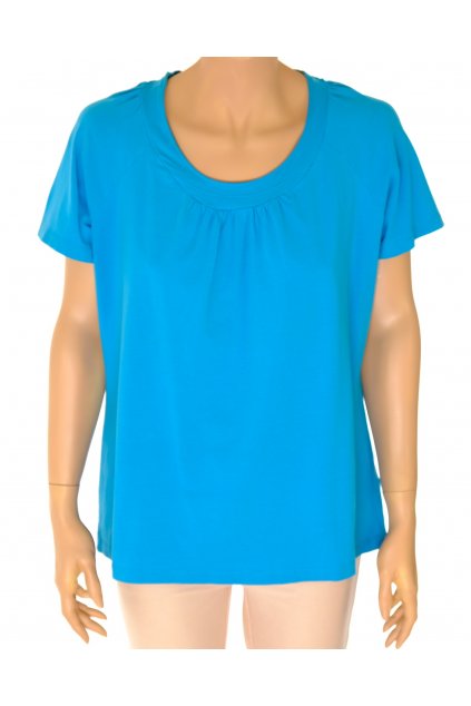 Tričko Tchibo modré řasené u výstřihu vel L