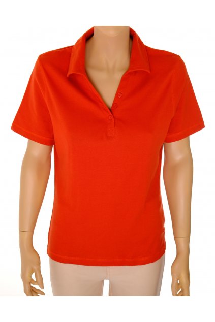Tričko Yoors oranžové s límečkem na knoflíčky vel L