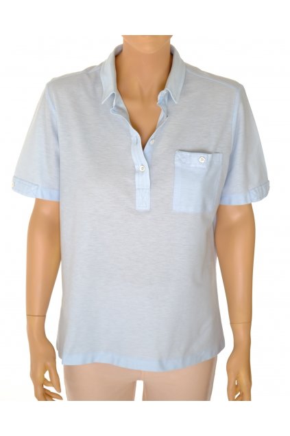 Tričko Lucia bleděmodré s límečkem a kapsičkou vel M