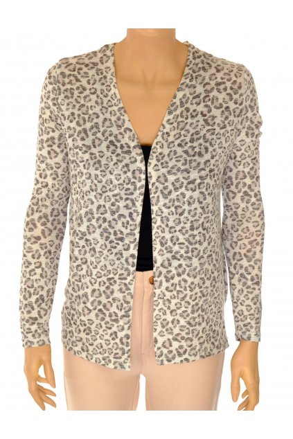 Kardigan Atmosphera bílý s černým zvířecím vzorem vel S/M