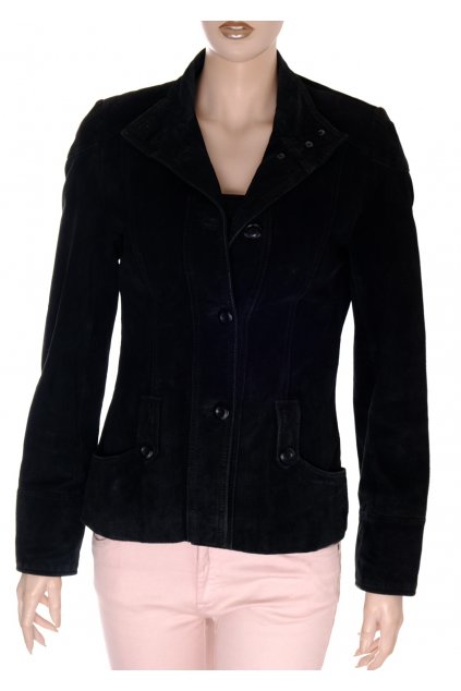 Sako New look uk10/38/S černá 100% kůže semiš černá VADA