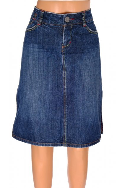 Sukně riflová ONLY vel 36/S modrá prošívaná barevnou nití