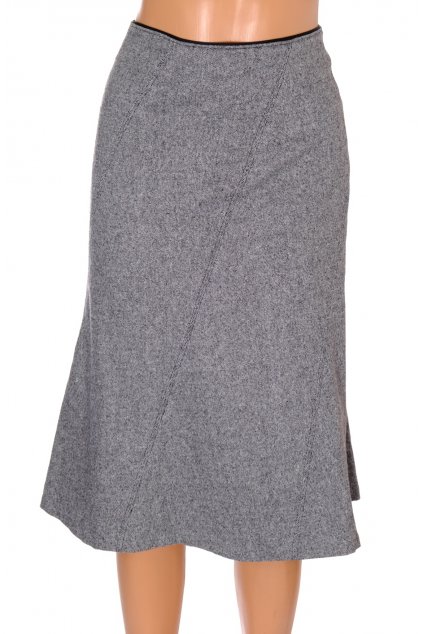 Sukně jemný tvíd vzhledově pepř a sůl 60% vlna vel L