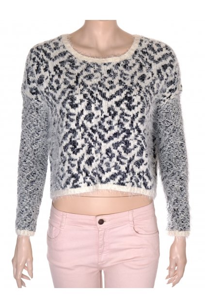 Svetr Tally Weijl bílý s černým vzorem vel S/M