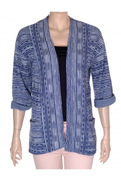 Kardigan C&A modrý s bílým vzorkem vel XS