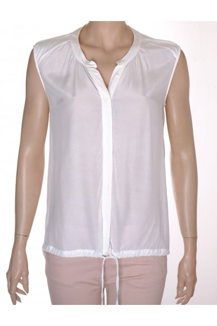 Tričko Opus bílé propínací se stojáčkem vpředu látka vzadu tričkovina vel M