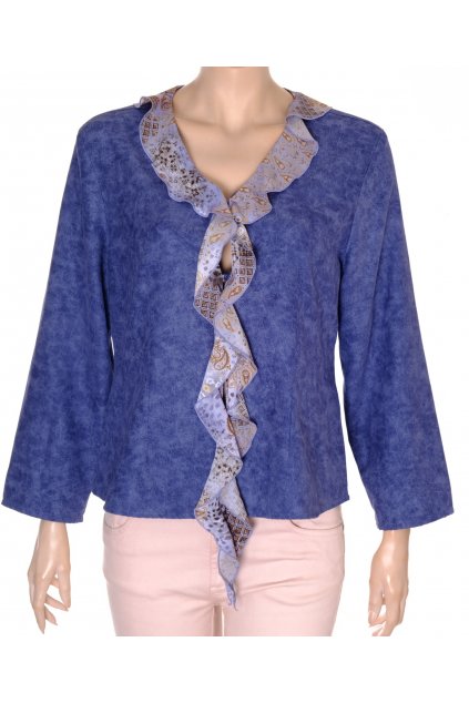 Halenka Canda modrá s barevným volánkem vel L