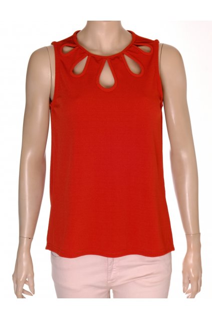 Halenka Janina hnědá vystřihnuté ozdoby u výstřihu vel S