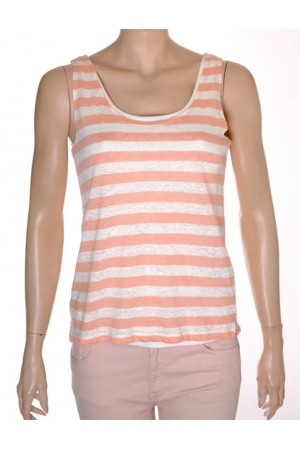 Tričko Esprit bílé a bílo oranžově pruhované vel XS/S