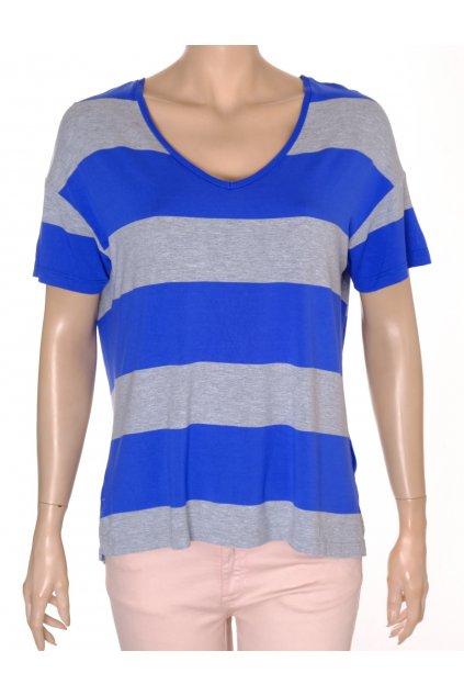 Tričko Next modré šedé pruhy vel M/L   @