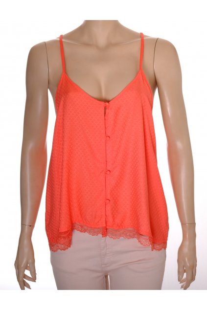 Halenka Primark Love růžová na ramínka propínací dole s krajkou vel M/L