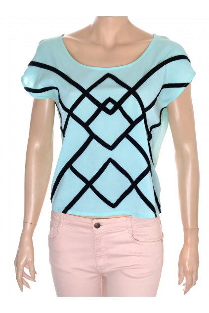 Halenka Forever21 vel. S/M tyrkysová s černými proužky