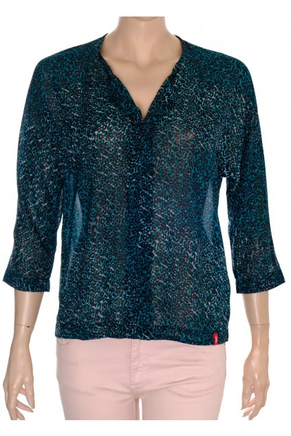 Halenka Esprit vel. M modro-zelená zvířecí vzor