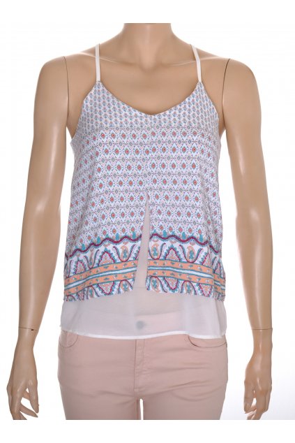 Halenka S&W vel. S bílá s barevným vzorkem