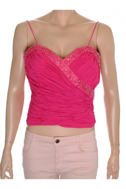 Halenka top Swing vel. S/M růžová s perličkami a zip vzadu