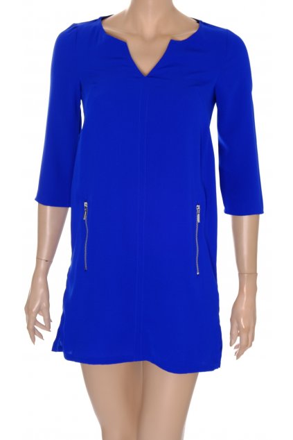 Šaty H&M modré zdobené zipsy vel XS/S   @