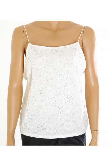 Halenka Primark bílá krajková na ramínka z gumky vel L - XL