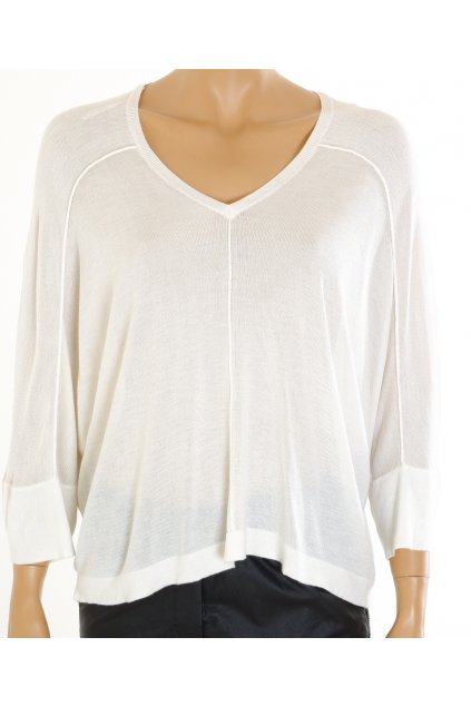Svetr Next bílý s výstřihem do V vel M  @