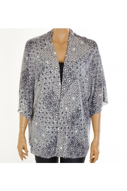 Svetr kardigan F&F modrý originální modro bílý vzor oversize 20% len vel. M