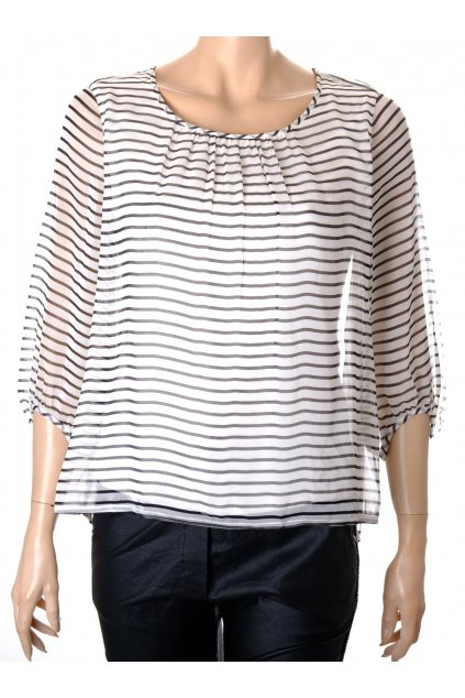 Halenka Comma bílá s černými proužky s podšívkou vel S