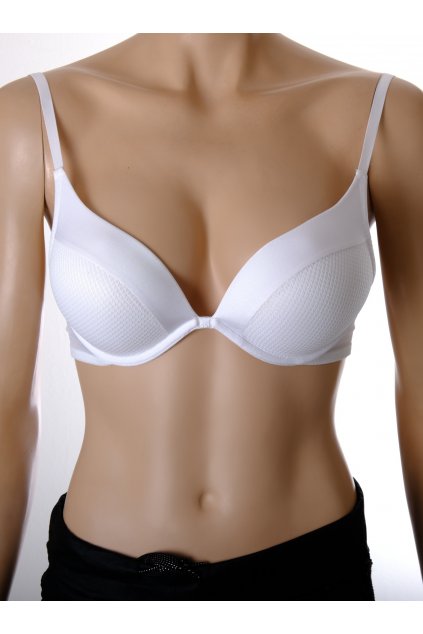 Podprsenka bílá s krajkou push up s kosticemi vel 70 A