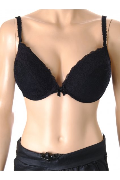 Podprsenka černá krajková push up s kosticemi vel 80 B