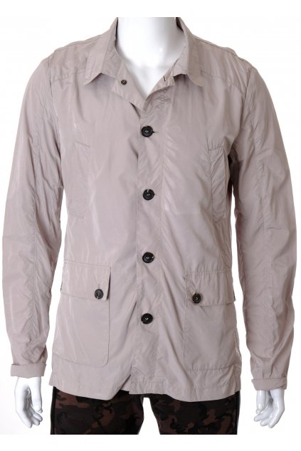Kabát krátký lehký Mango šedý s kapsami vel XL
