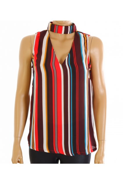 Halenka Cameo Rose pruhovaná barevná se stojáčkem vel. S / uk 10