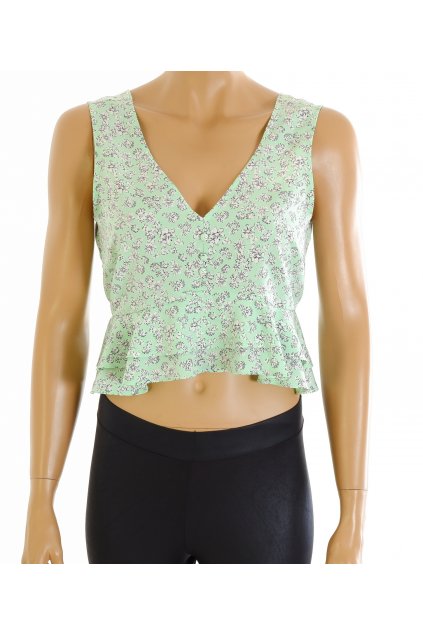 Halenka Primark zelená s bílými kvítky vel. S - M