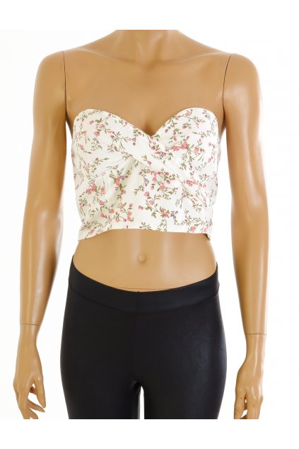 Halenka Pretty Little Thing crop top květovaný vel. 40 / uk 12 / M
