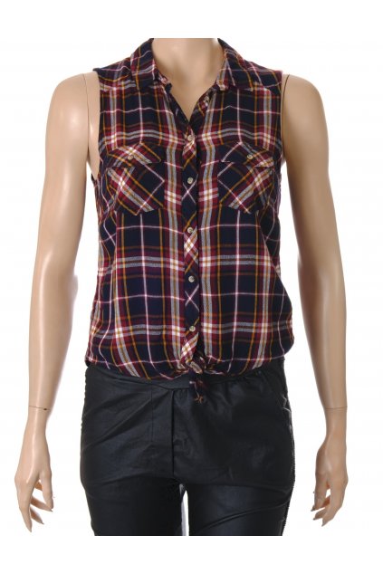 Halenka košile flanelová TallyWeijl vel. S tmavě modrá kostky