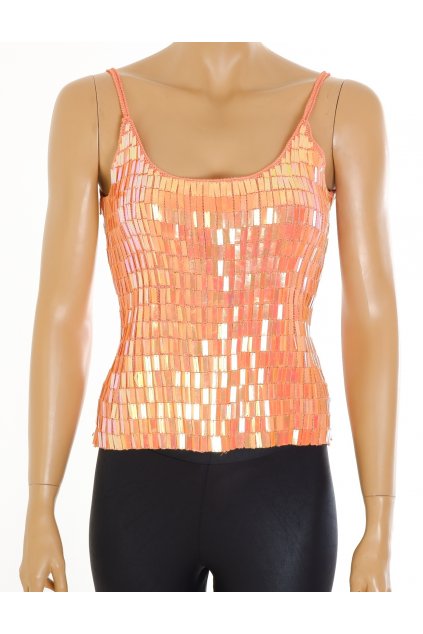 Halenka Collection úpletová oranžová s flitry vel. S - M