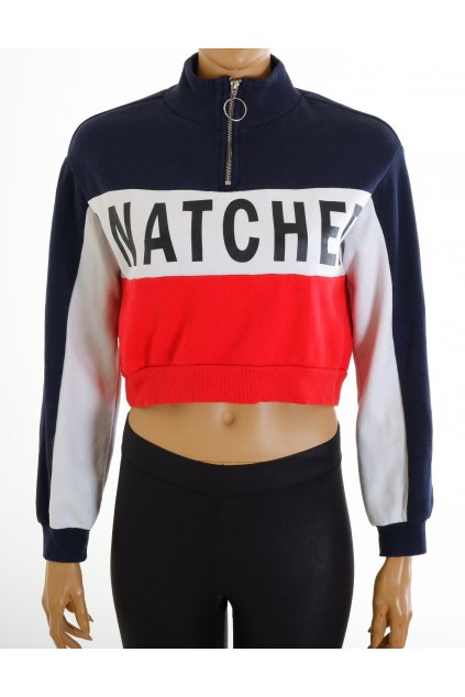 Mikina H&M crop top barevná s nápisem vel. XS