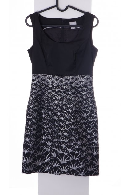Šaty H&M černé sukně se stříbrným vzorem s podšívkou vel S