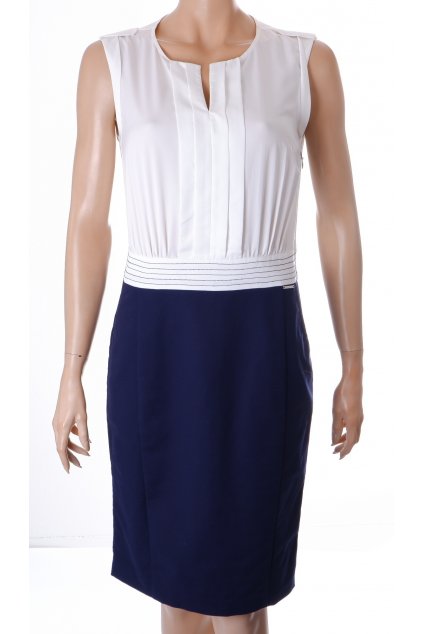 Šaty Orsay bílý vršek modrá sukně vel S