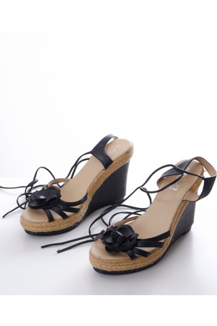 Boty dámské sandály na klínku černé vel. 40