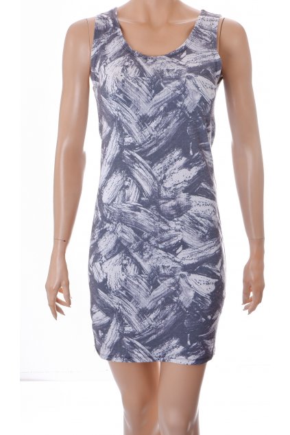 Šaty Twenty Two bílé s černým vzorem vel S/M