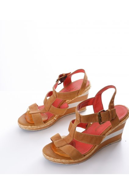 Boty dámské sandály na klínku Supremo hnědé vel 39 stélka 24,5cm