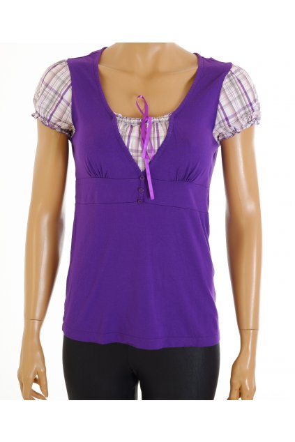 Tričko Bonprix fialové s imitací košile vel. S