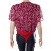 Halenka body In The Style vínově červená s růžovým vzorkem vel XL