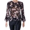 Halenka New look černá průsvitná se vzorkem růží vel S/M