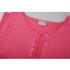 Tričko Eugen Klein růžové u výstřihu háčkovaná krajka s flitry vel S